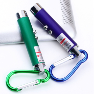 2 x Mini Torcia Laser Due in Uno flashlight Puntatore Laser